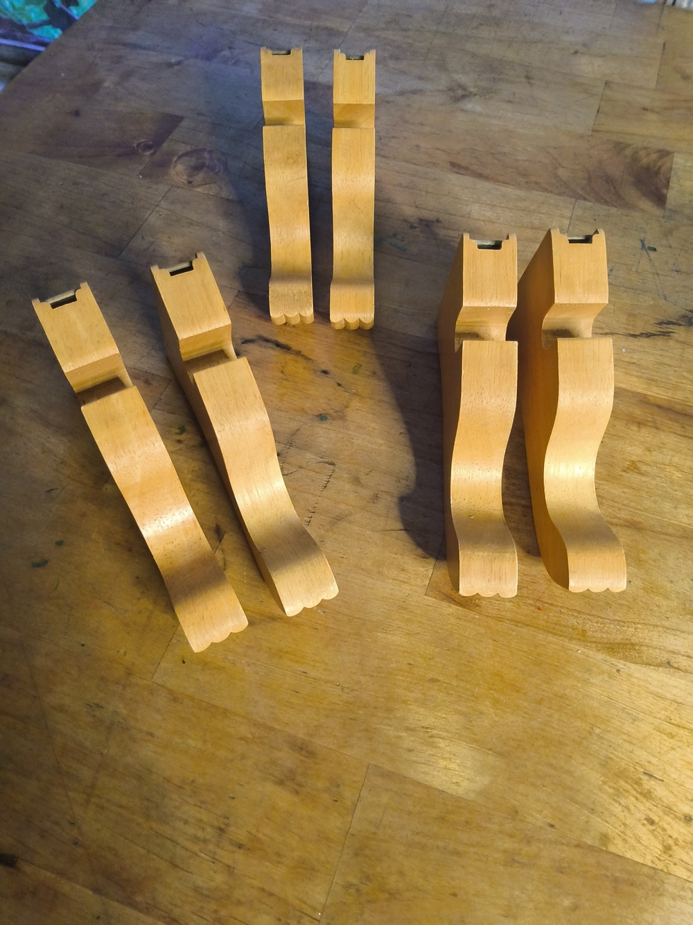 Vintage Mid-Century Wooden Double Curtain Rod Brackets- Set Of 6
